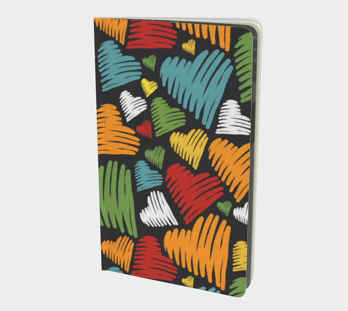 Scribble Hearts Small Notebook - Multicolor preview