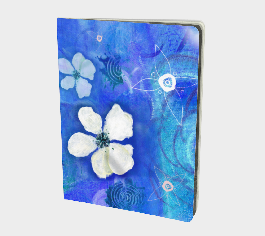 Painted Flowers and Swirls Blue preview