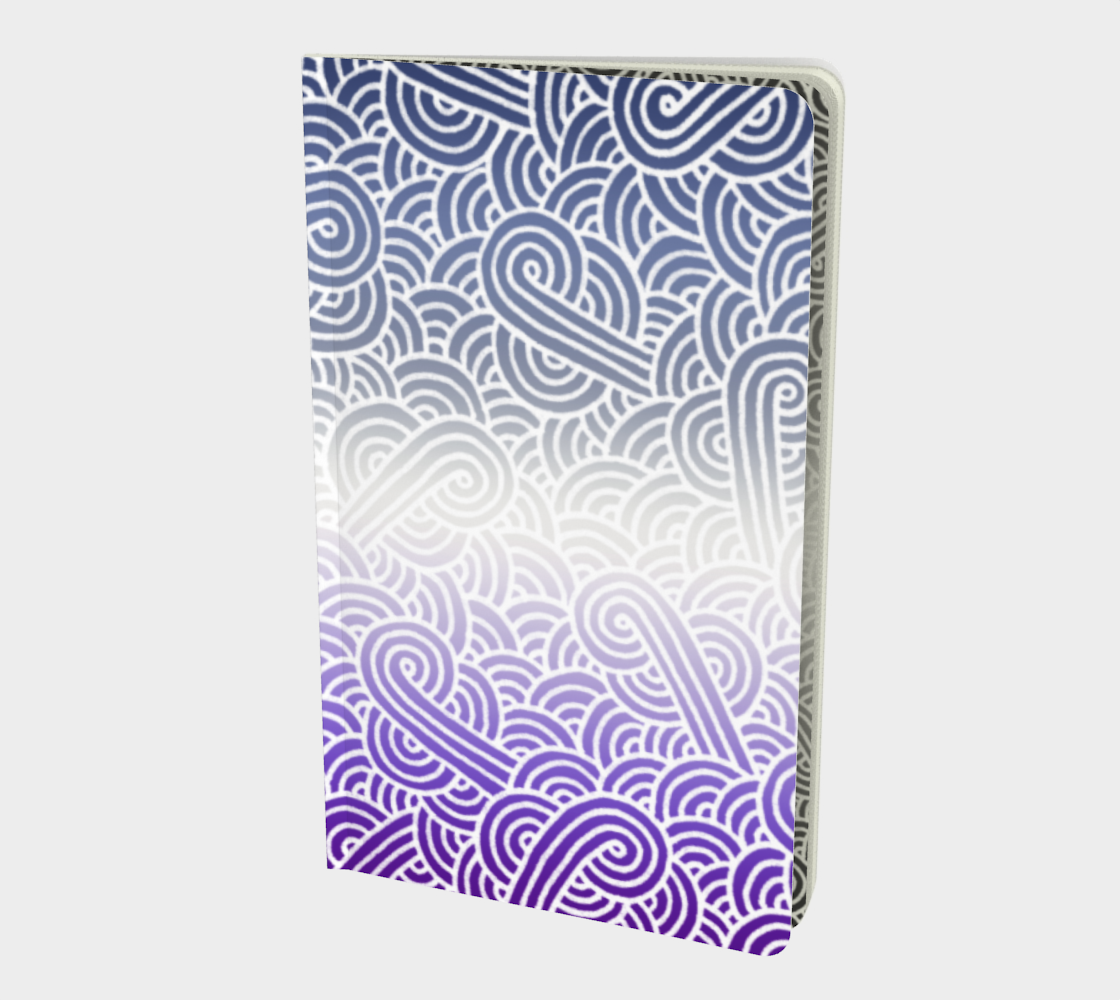 Ombré butch lesbian colours and white swirls doodles Small Notebook preview