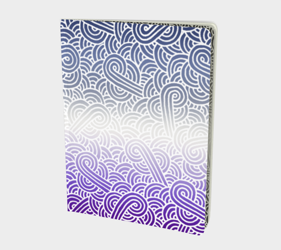 Ombré butch lesbian colours and white swirls doodles Large Notebook preview