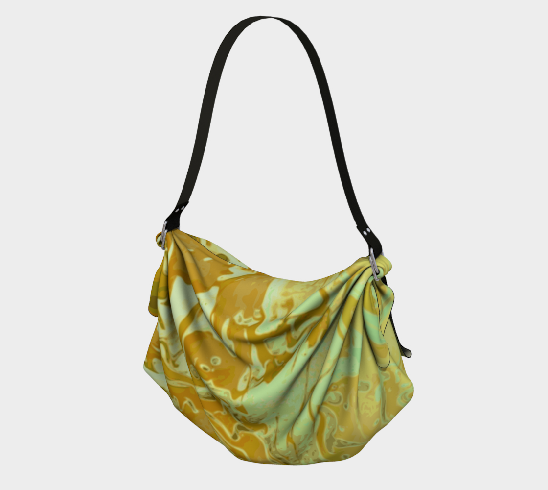 Sunshine - gold mint green abstract swirls preview