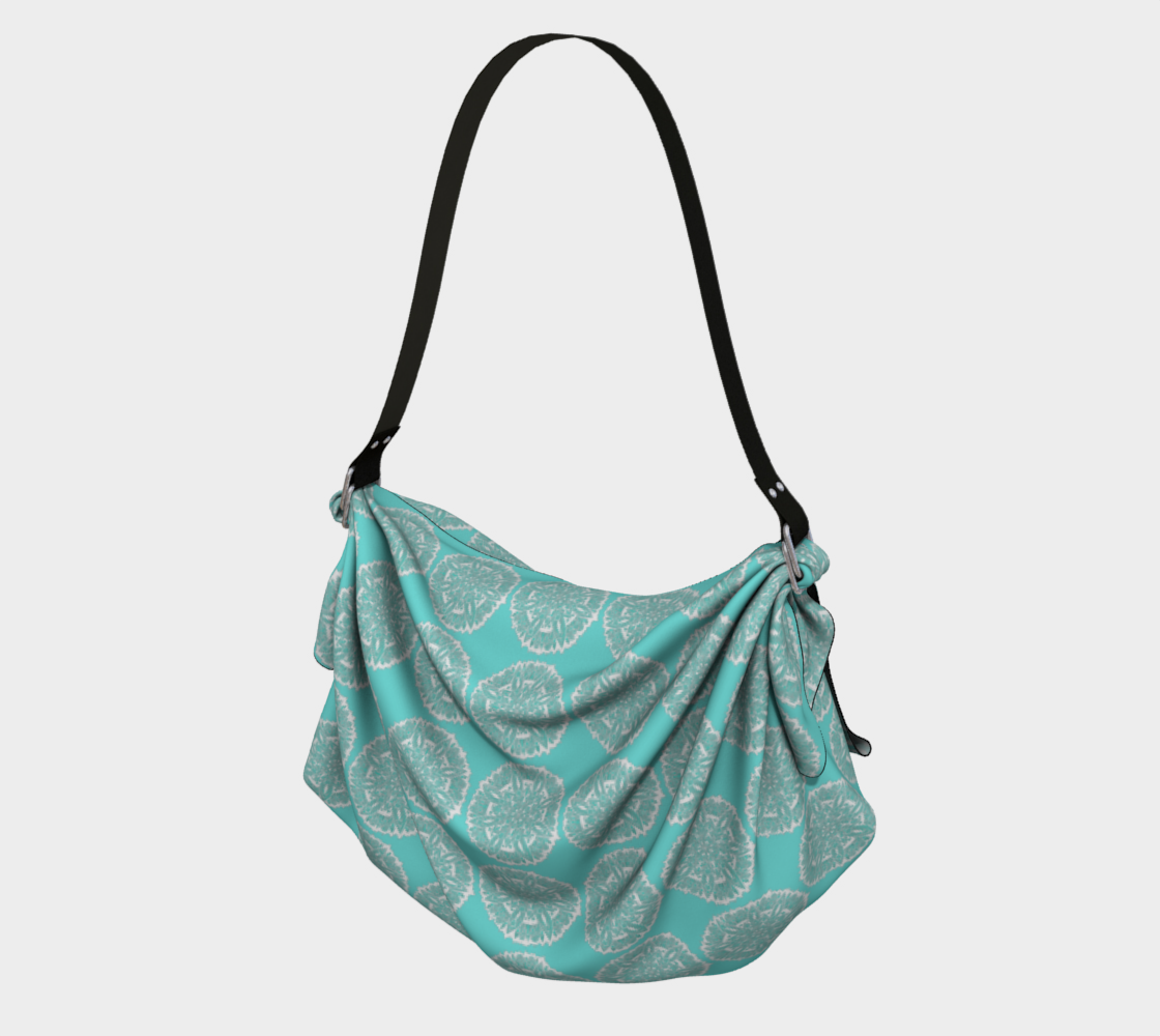 Blue and White Mandala Circles Origami Tote preview