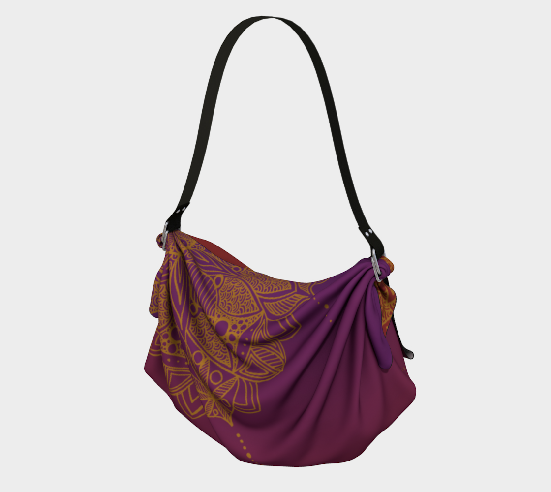 Red and Purple Mandala Pattern Origami Tote preview