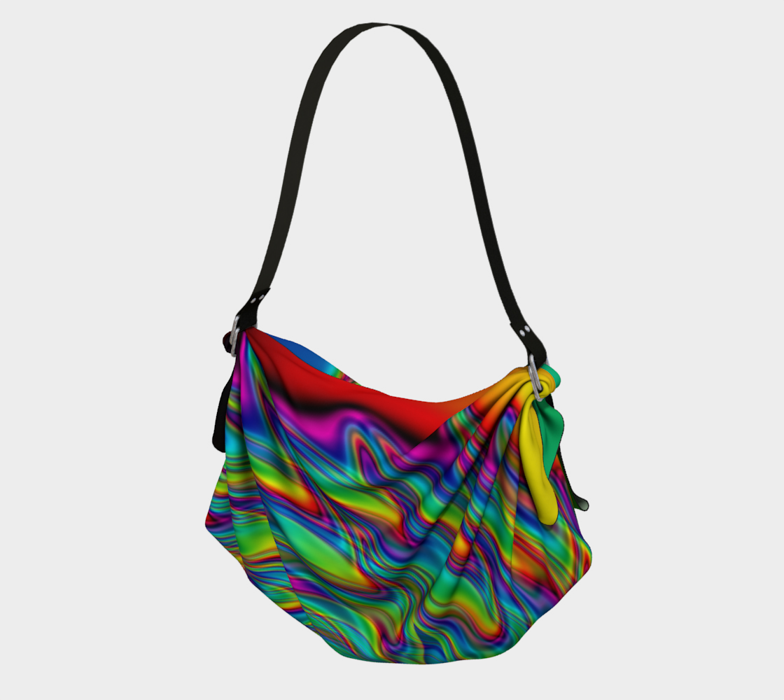 rainbow flames origami tote bag preview
