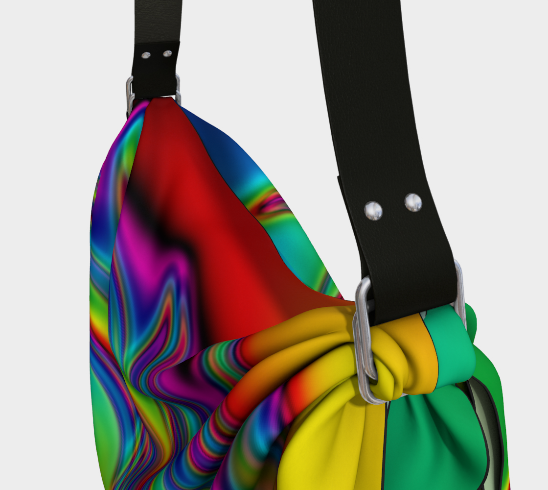 rainbow flames origami tote bag preview #3
