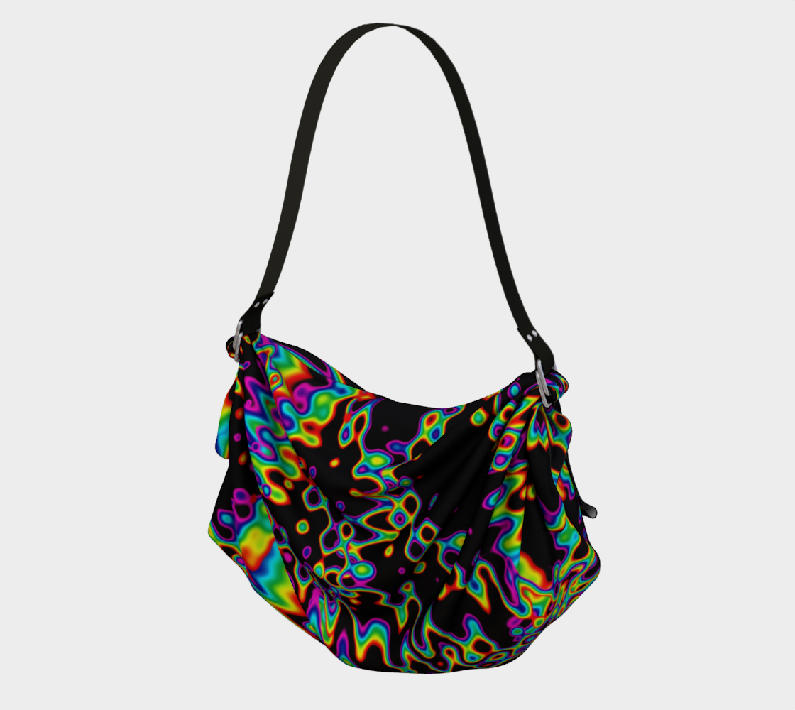 rainbow melt origami tote bag 3D preview