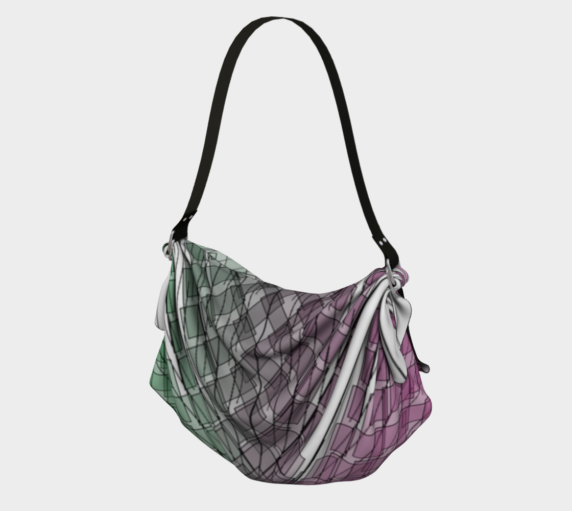 Green Red Ombre Diagonal Flow Origami Tote preview