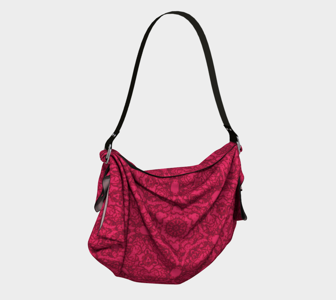 Bright Pink Lacey Pattern Origami Tote preview #2