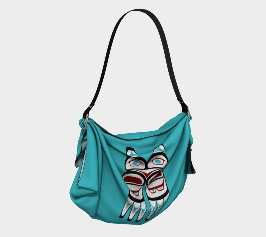 Formline Owl Pacific Northwest Native American Design Origami Tote Bag preview #2