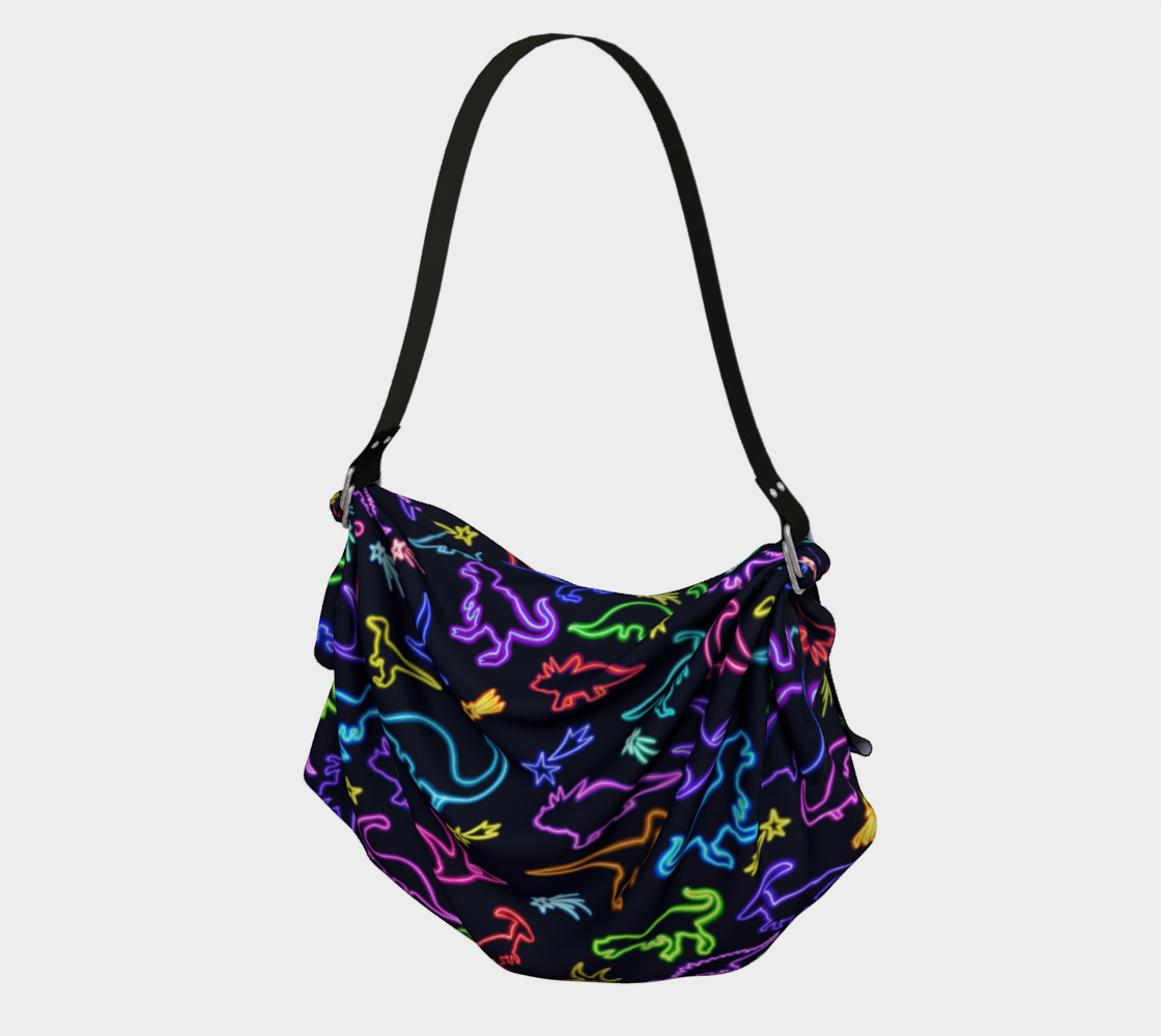 Neon Dinosaurs Origami Tote  preview