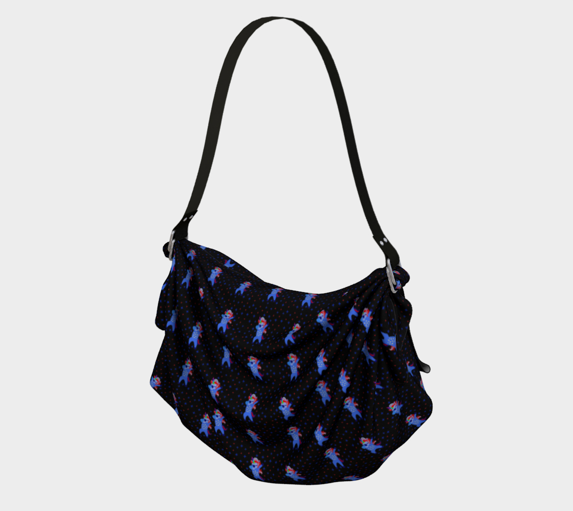 Aperçu de Dabbing American Unicorn Stars Pattern Black Origami Bag, AWSD