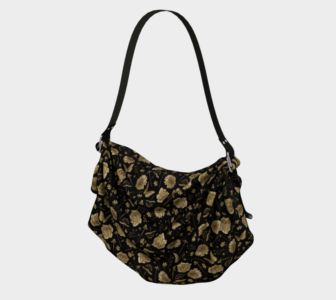 Petal to the metal black & gold origami tote preview