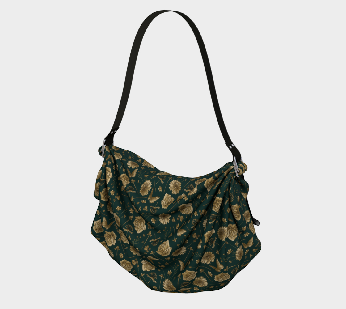 Petal to the metal emerald & gold origami tote preview