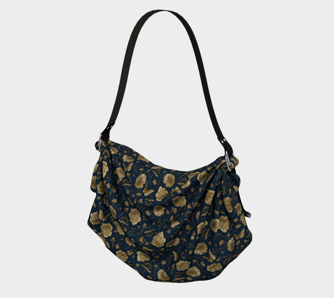 Petal to the metal navy & gold origami tote preview