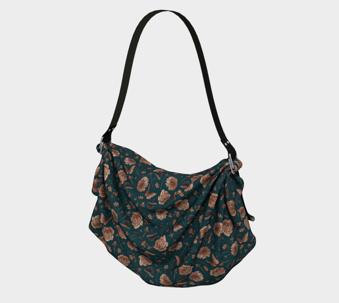 Petal to the metal teal & rose gold origami tote preview
