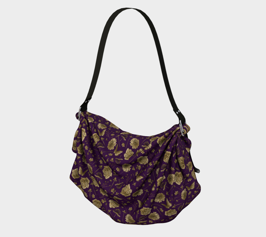 Petal to the metal violet & gold origami tote preview