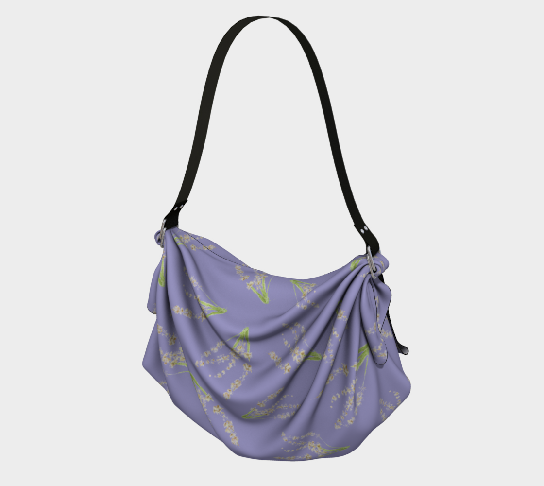 Origami Tote * Abstract Floral Shoulder Bag * Purple Lavender Watercolor Impressions preview