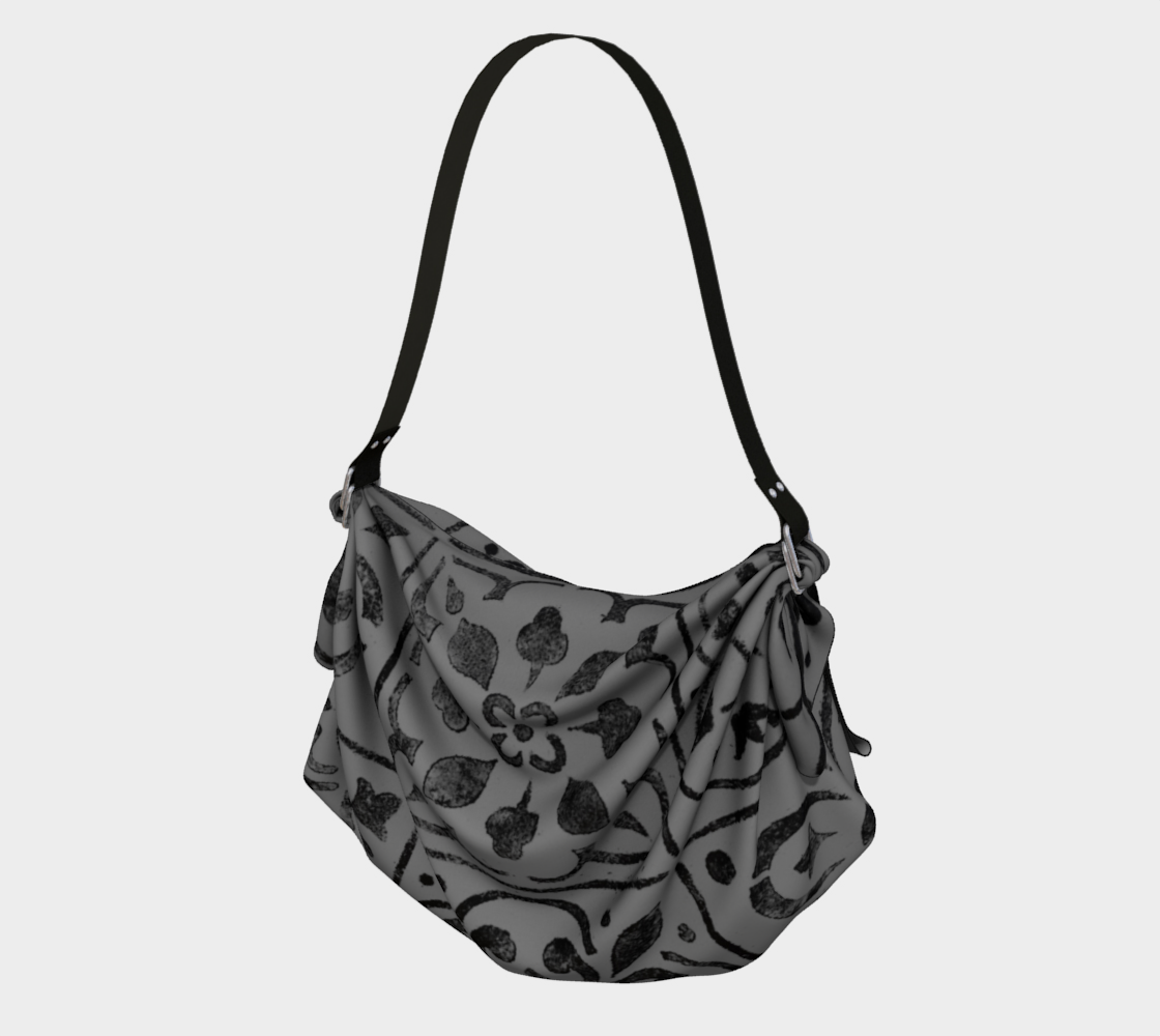 Aperçu de Origami Tote * Abstract Gray Black Geometric Moroccan Tile Print Handbag * Travel Tote Bag