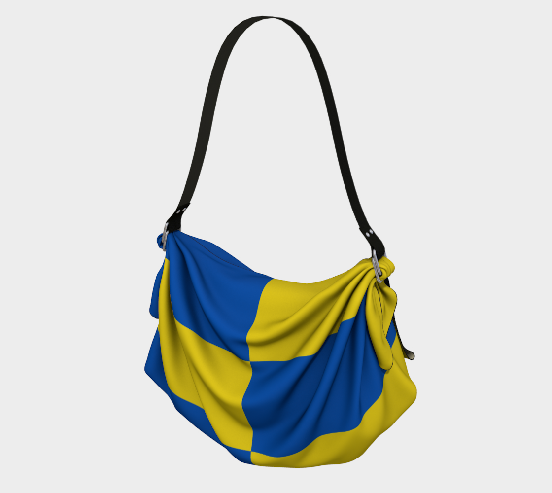 Aperçu de Blue and Yellow Ukraine Flag Pattern Origami Tote Bag, AWSSG