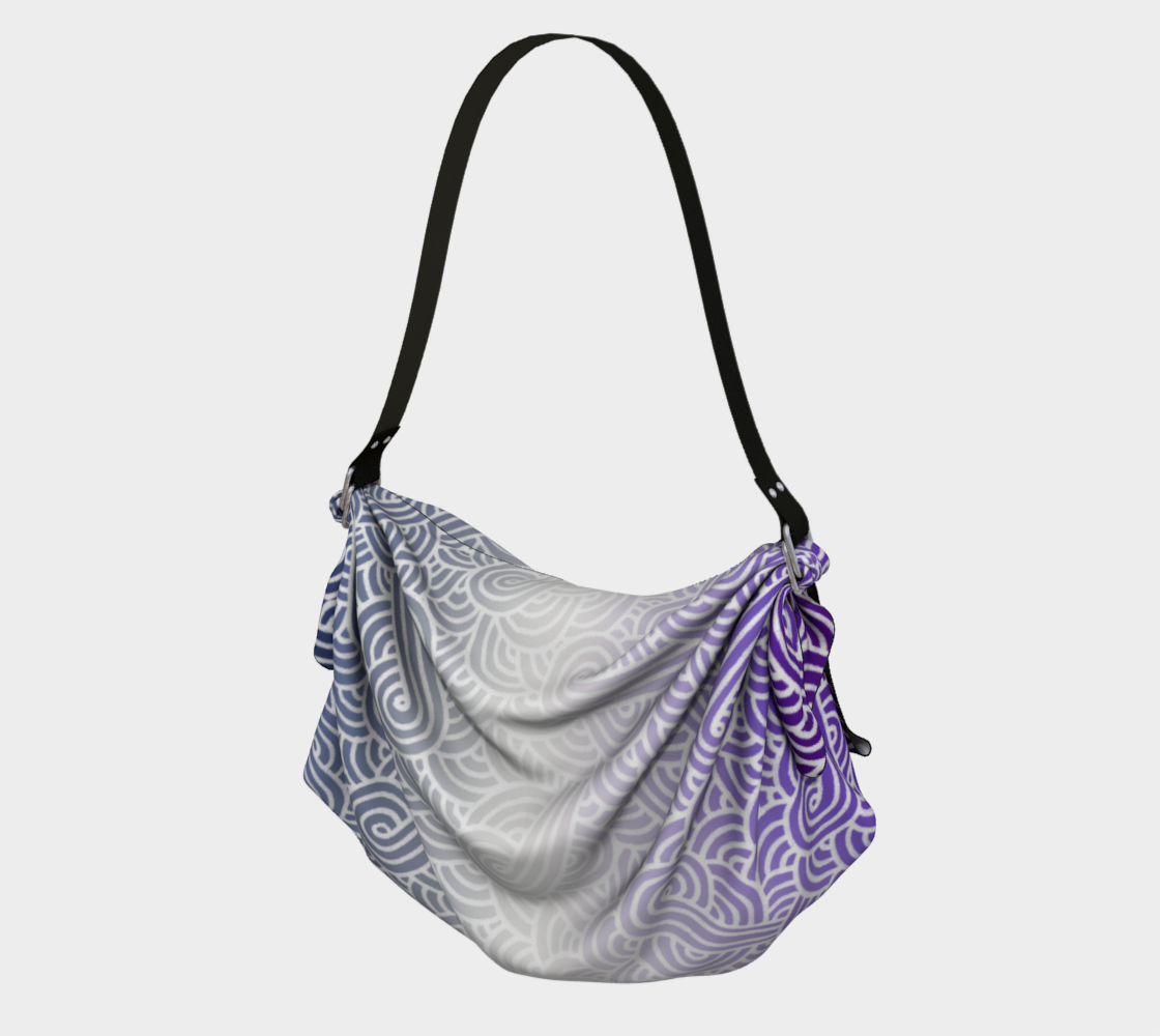 Ombré butch lesbian colours and white swirls doodles Origami Tote preview
