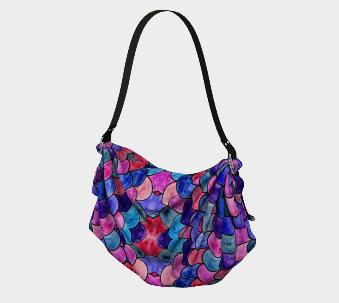 Blue and Purple Scales Pattern Origami Tote preview