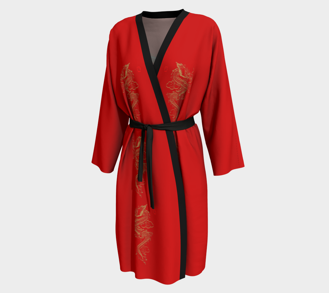 Dragons On Red Kimono Peignoir preview