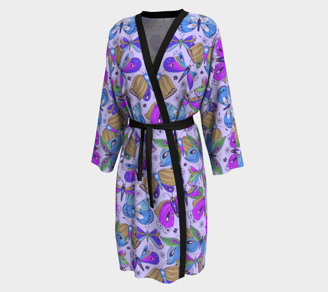 Violet N Gold Butterfly Kimono Peignoir preview