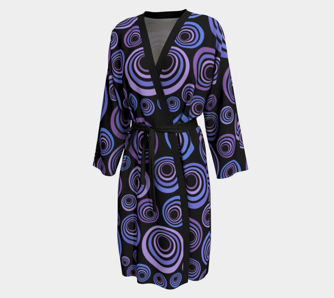 Groovy 60's Blue Violet Purple on Black preview #1