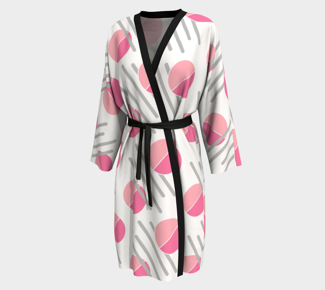 Modern Pink Circle Grey Line Abstract Peignoir preview #1