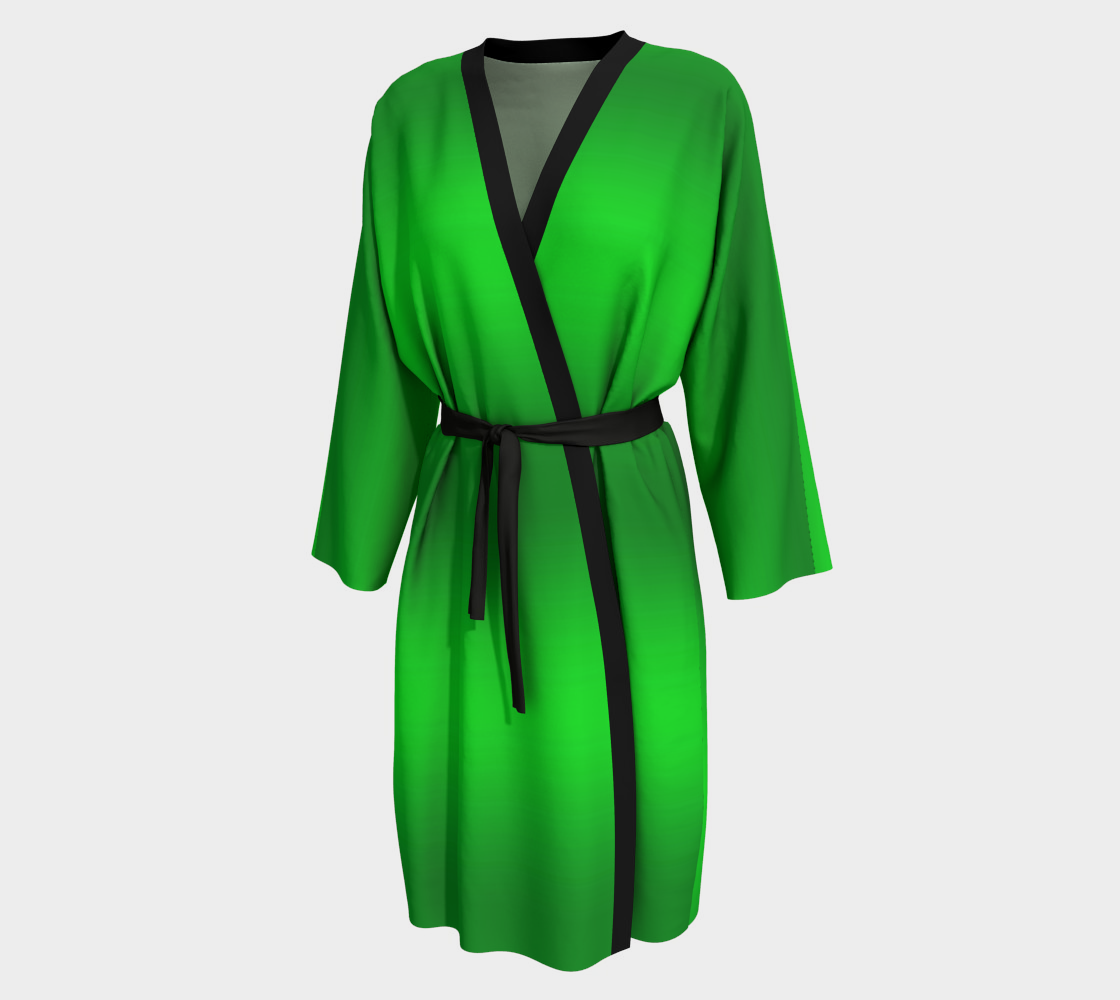 Aperçu de Two Tone Apple Green Pattern Peignoir Robe