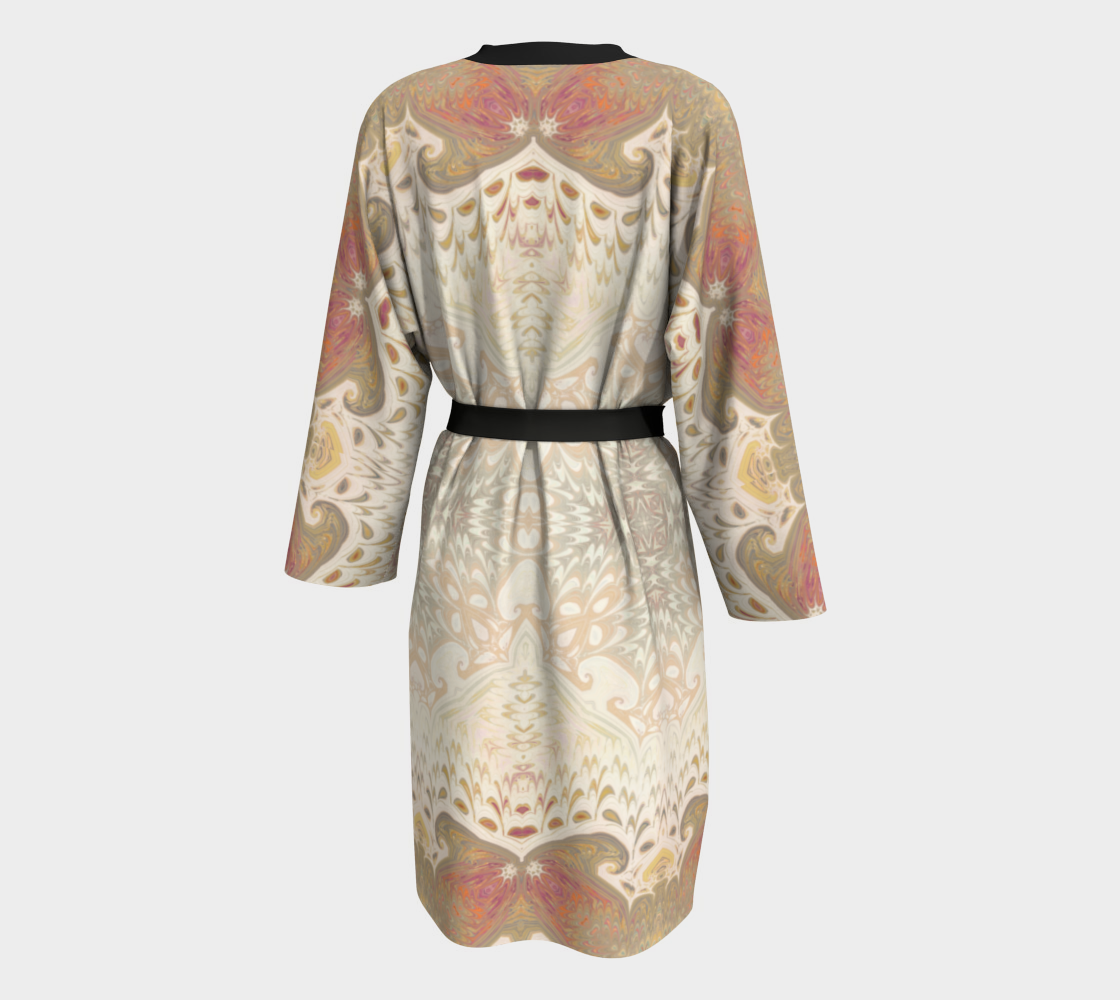 Aperçu de Rose Tan Decorative Peignoir Robe #2