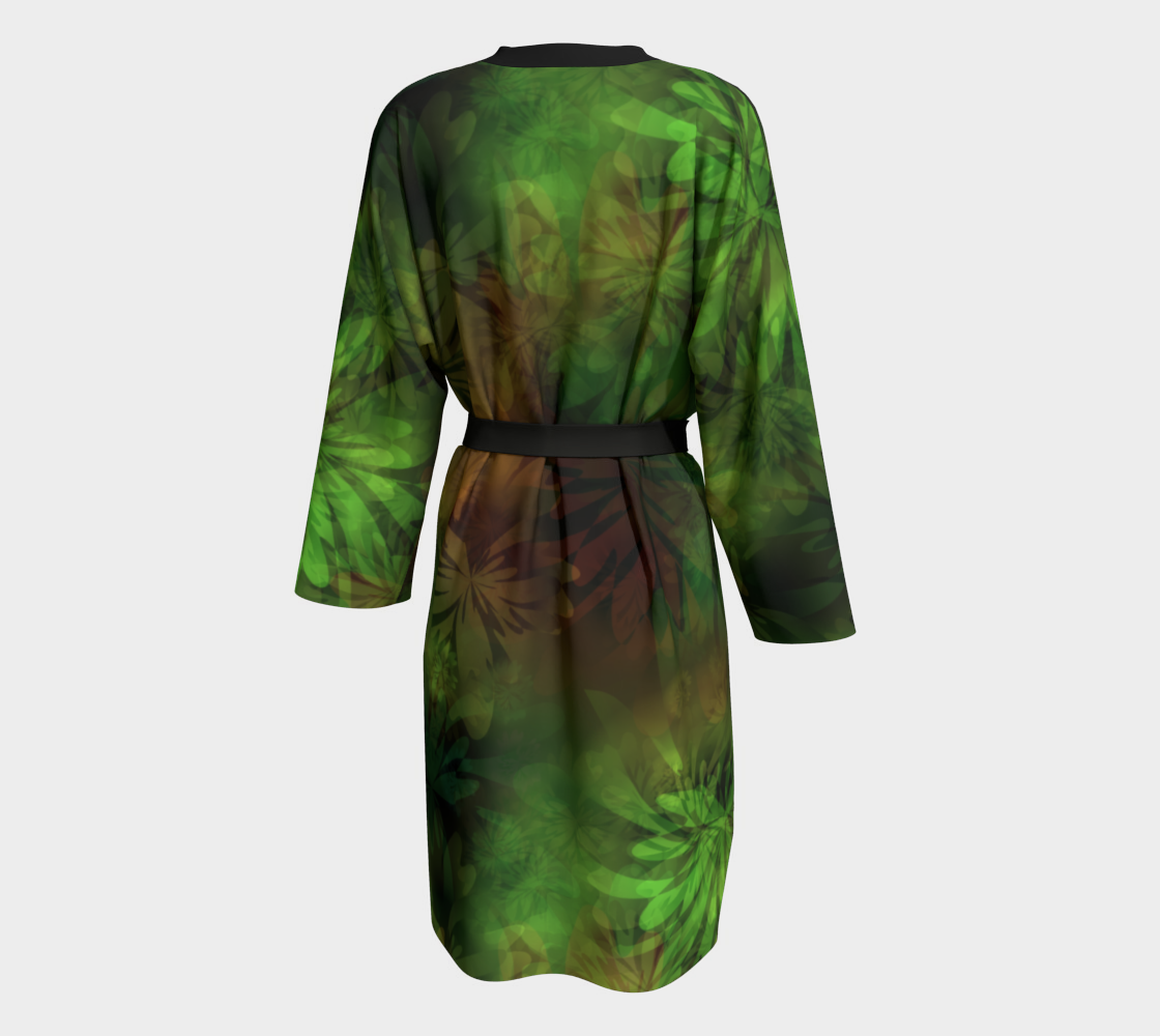 Aperçu de Jungle Green Gold Peignoir Robe #2