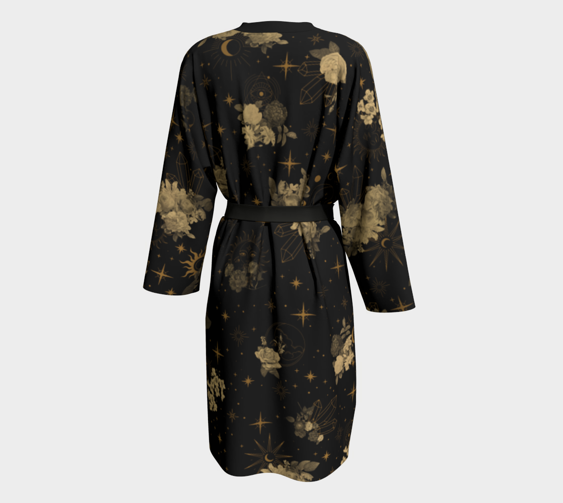 Astro Black & Gold Celestial Peignoir Robe preview #2