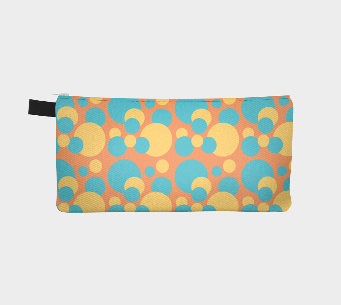 Retro Pencil Case in Blue and Yellow Dot Pattern preview #2