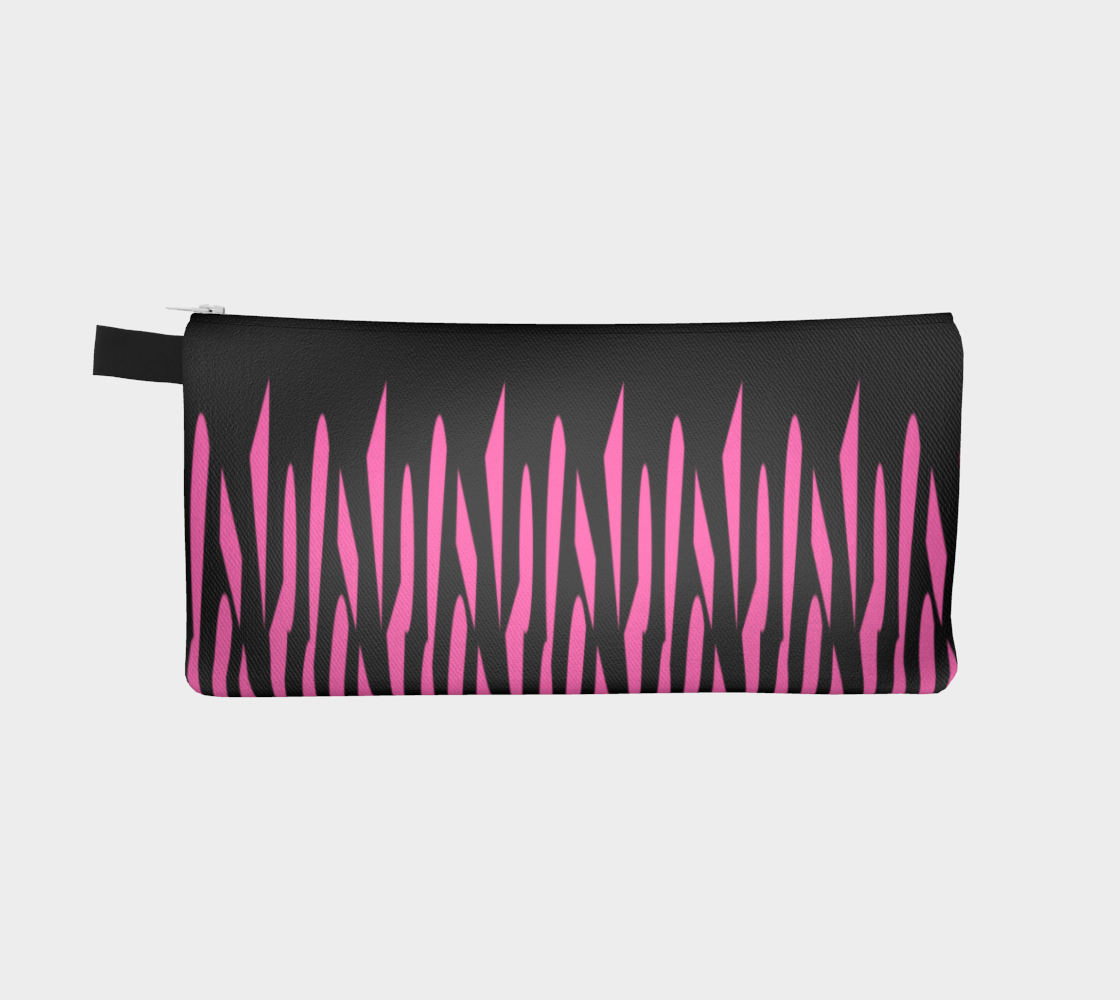 Pink and Black Ice Abstract Pencil Case preview #2