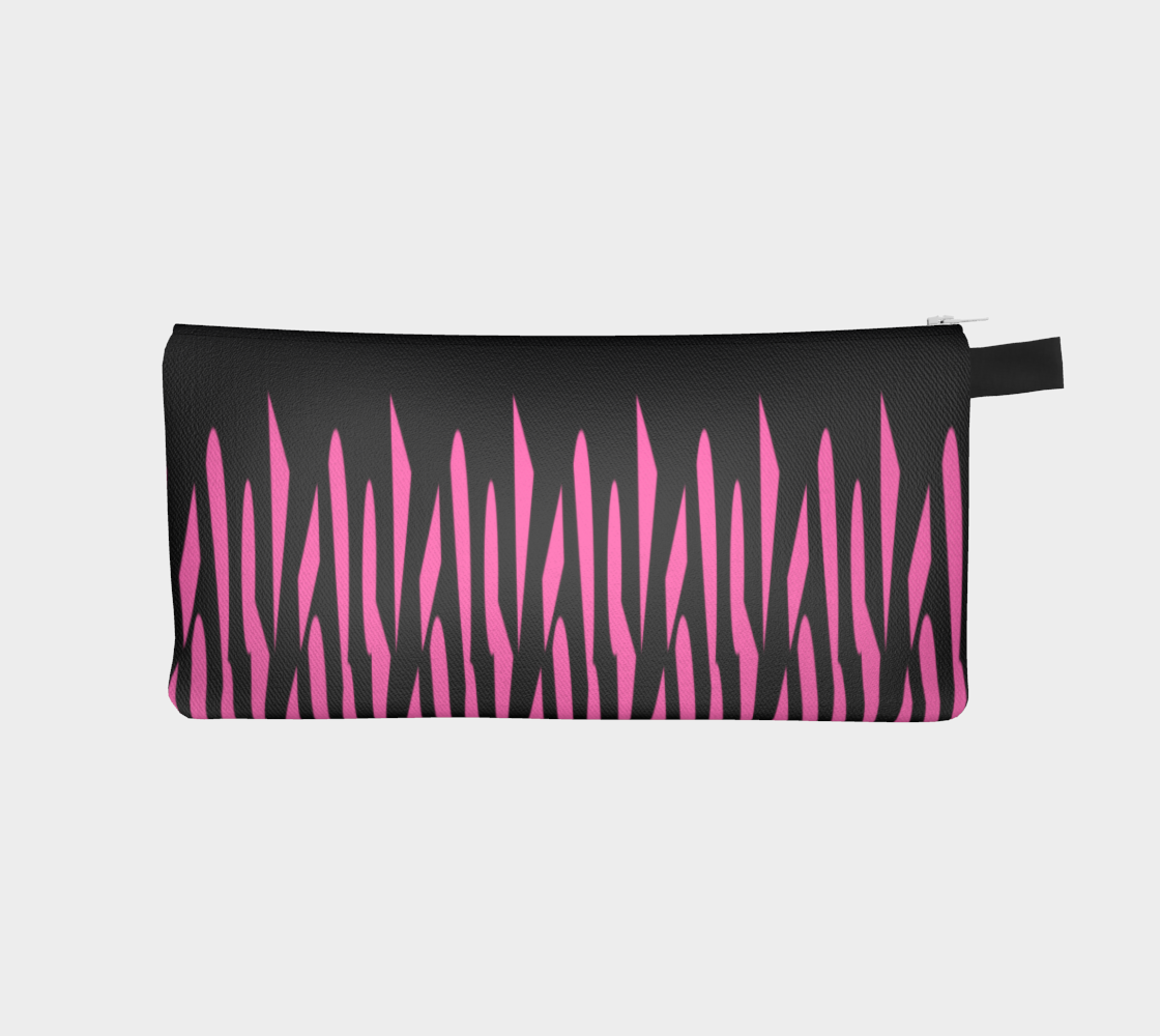 Pink and Black Ice Abstract Pencil Case preview #1