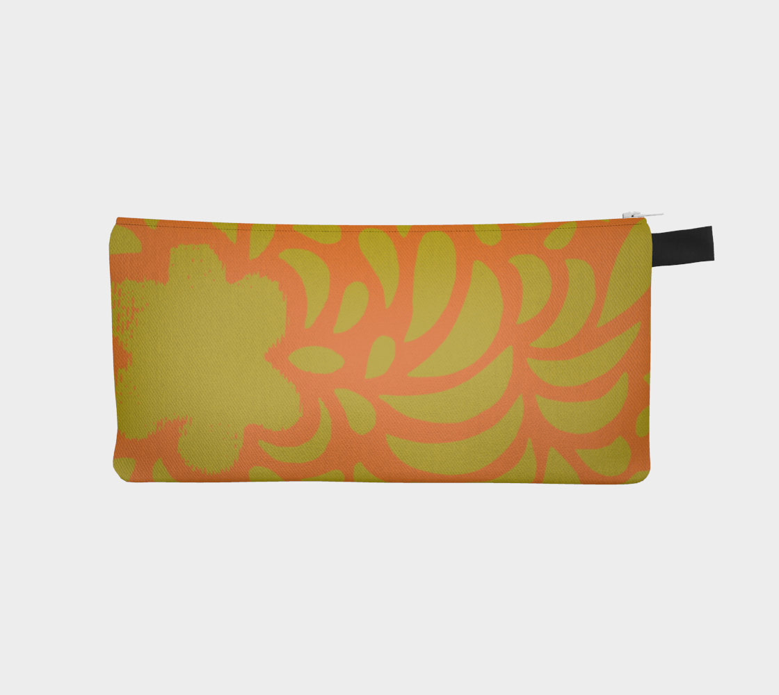 Retro Flowers Pencil Case in Yellow preview