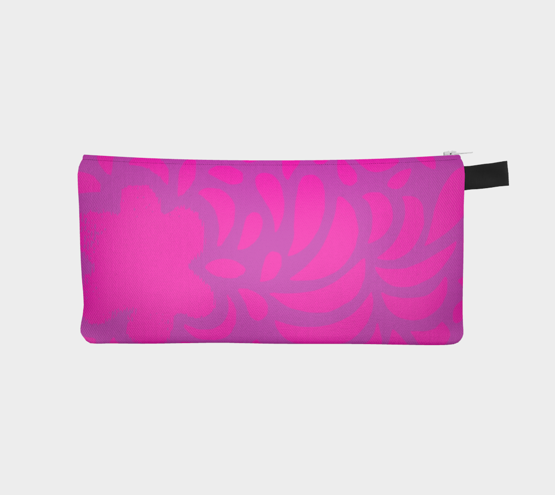 Retro Flowers Pencil Case in Pink 3D preview