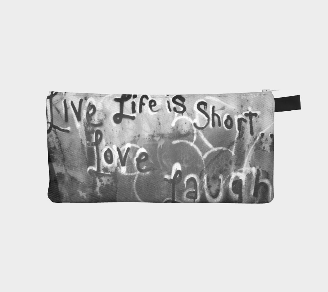 Aperçu 3D de Live Love Laugh Black and White Pencil Case
