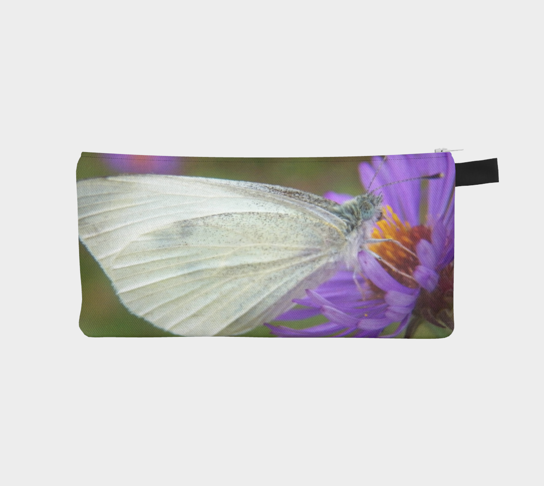 Aperçu de White Cabbage Butterfly Pencil Case #1