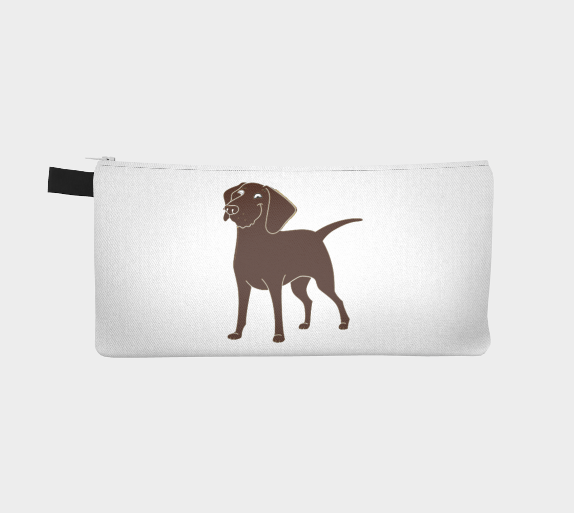 Labrador Retriever chocolate cartoon pencil case preview #2
