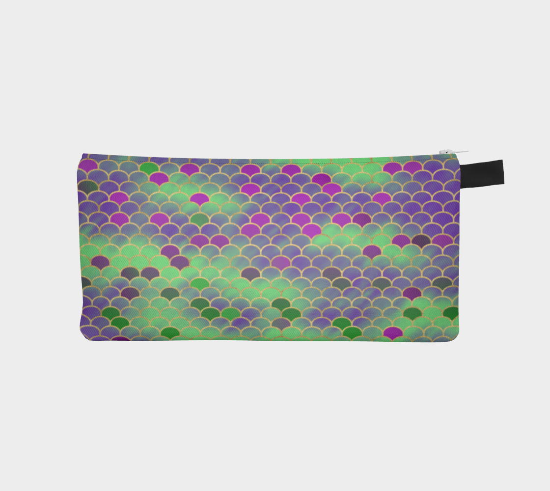 Green and Purple Mermaid Scales Pencil Case preview