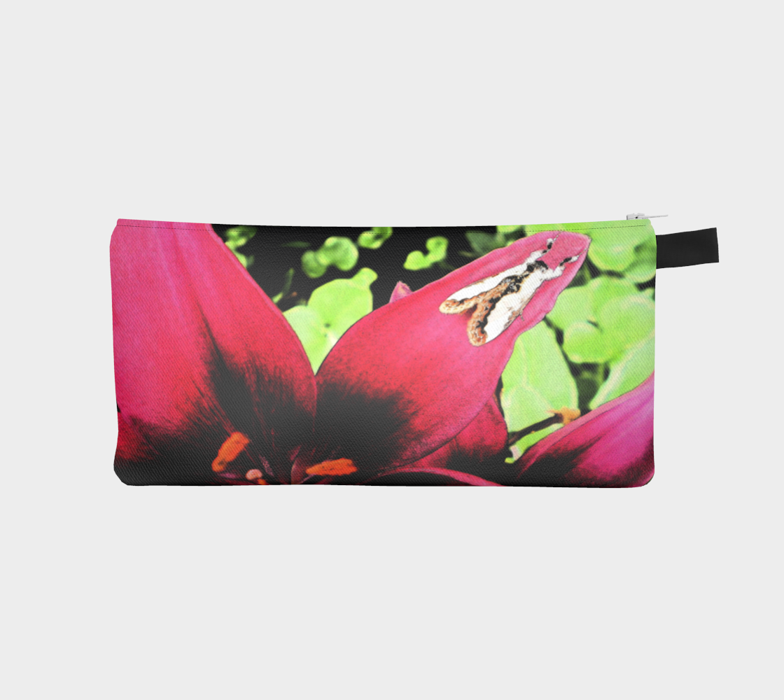 Red Lily & Moth. Pencil Case preview