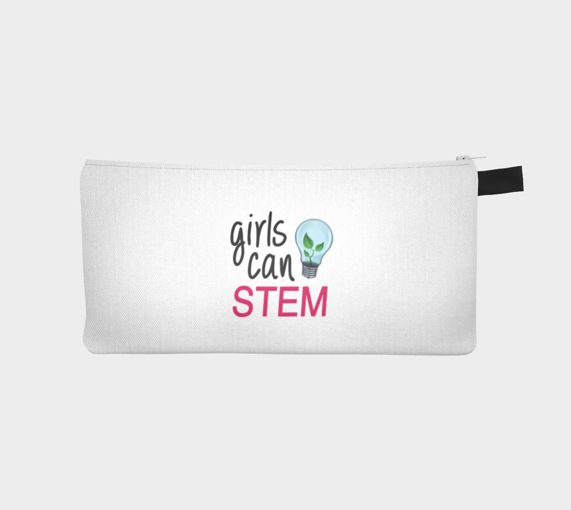 'Girls Can STEM' (White) Pencil Case preview