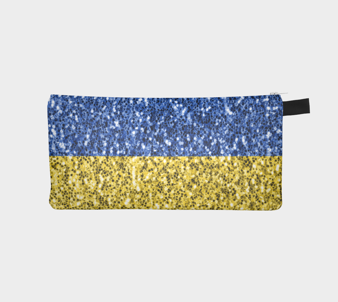 Blue yellow Ukraine flag glitter faux sparkles preview