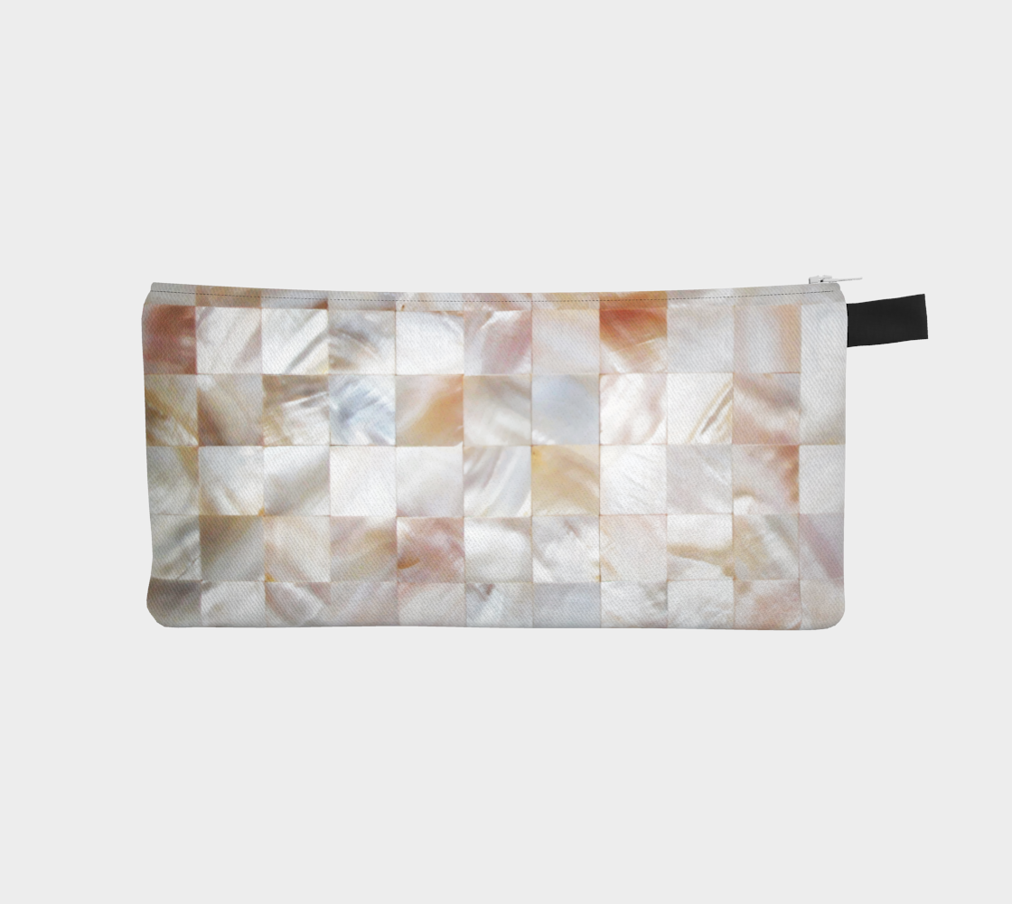 Aperçu de Mother of Pearl, Exotic Tiles Photography, Neutral Minimal Geometrical Graphic Design Pencil Case #1