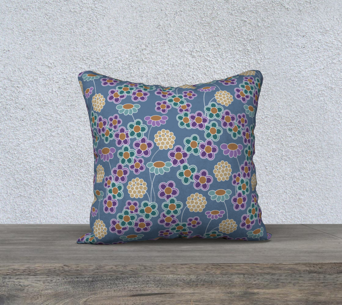 Circle Flowers in Earthy Colors Pillow 18 190302B preview