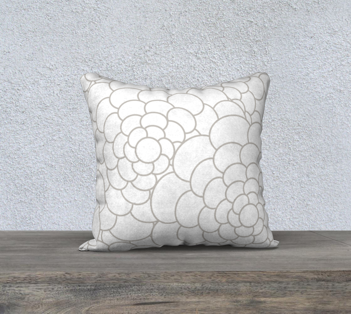 Beige on White Oval Flowers Pillow 18 190308A preview
