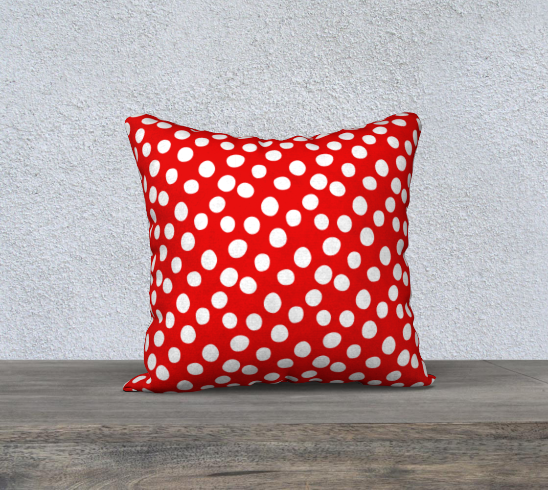 All About the Dots Pillow Case - 18"x18" Red Miniature #2