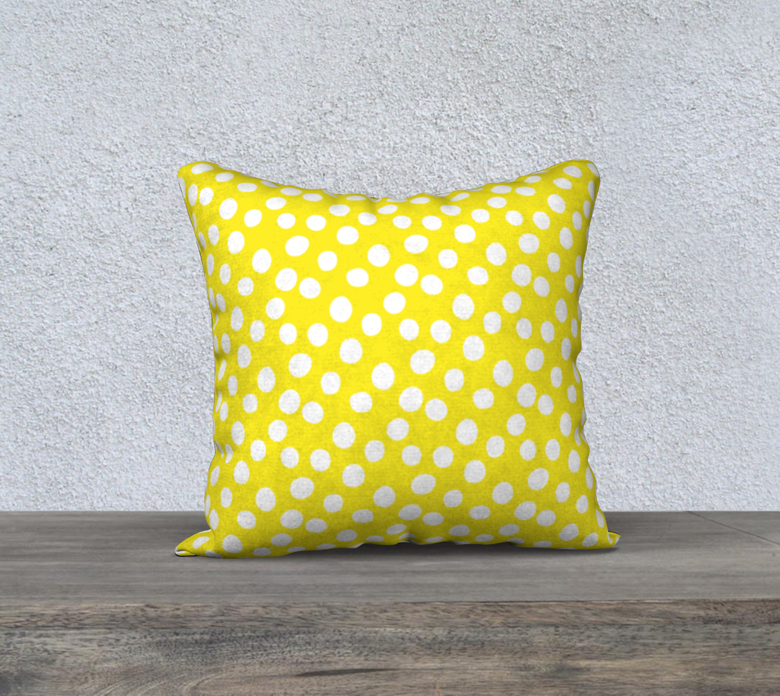 Aperçu de All About the Dots Pillow Case - 18"x18" Yellow